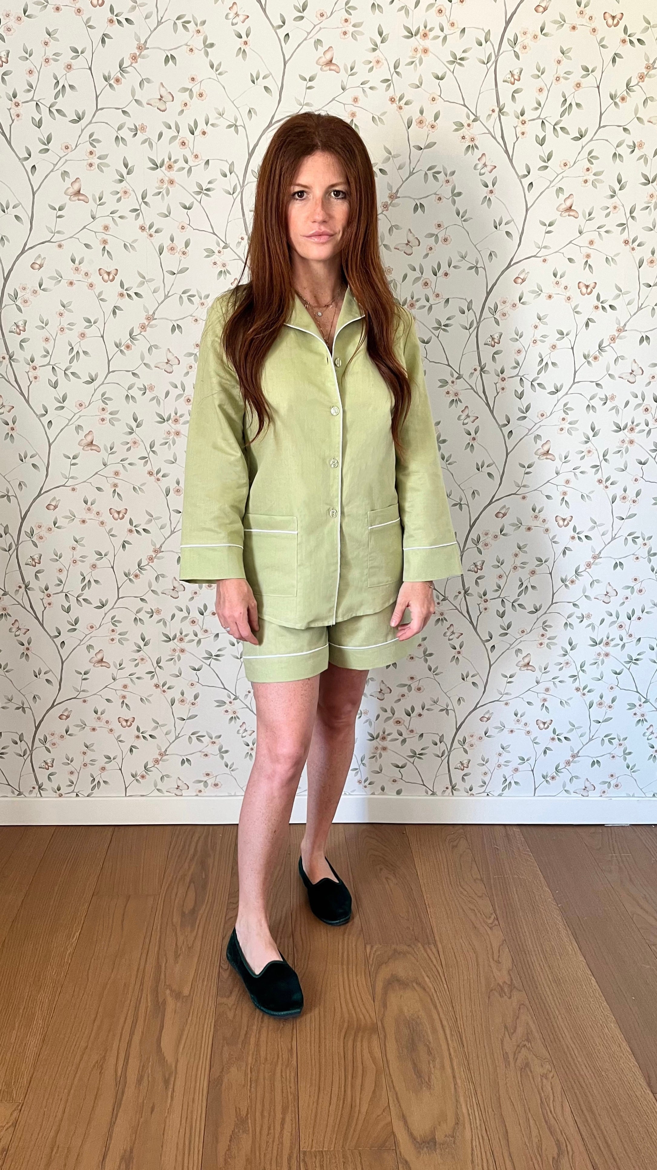 Pigiama donna corto LINO VERDE