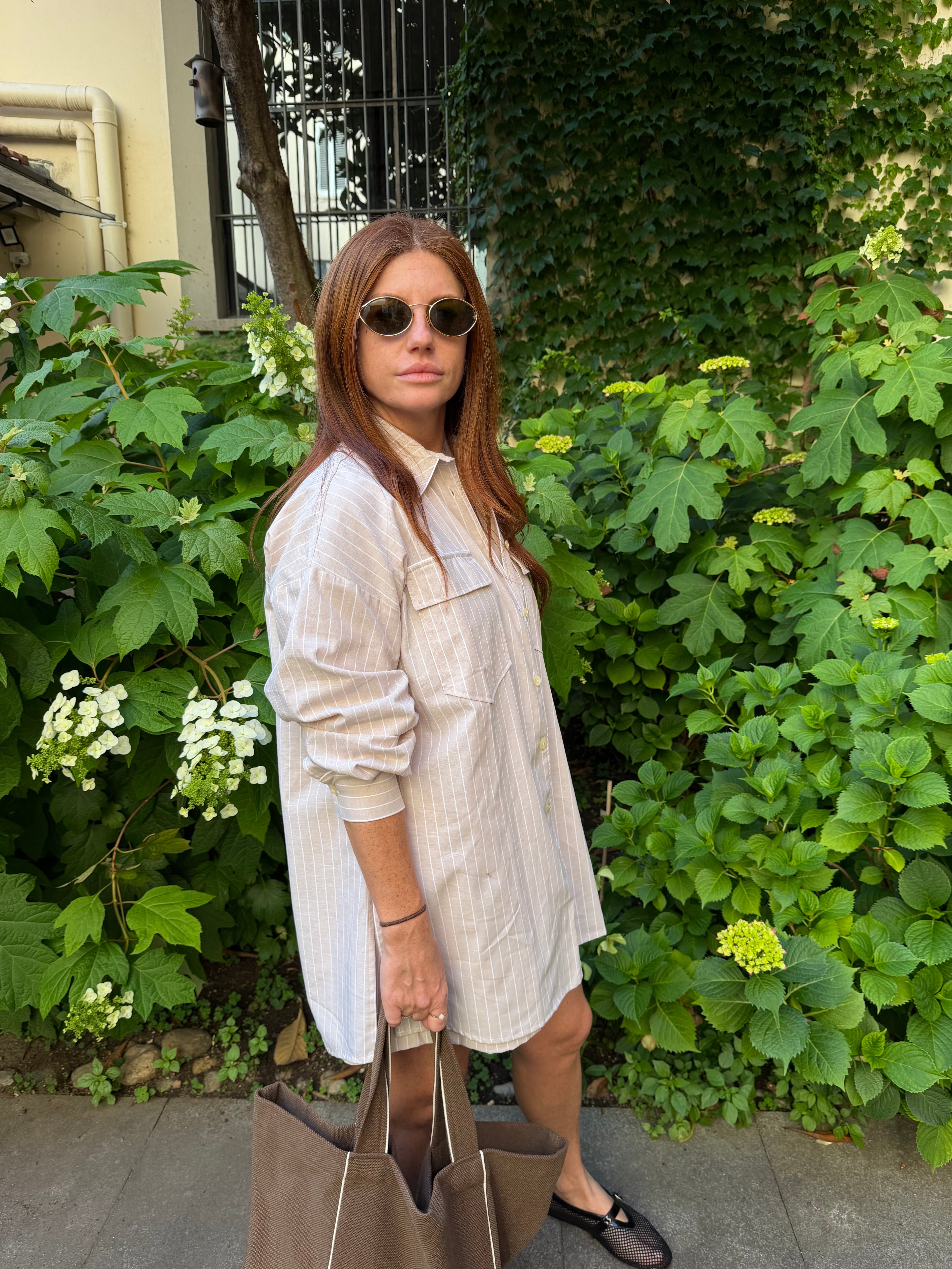 Daily Pajama corto righe beige