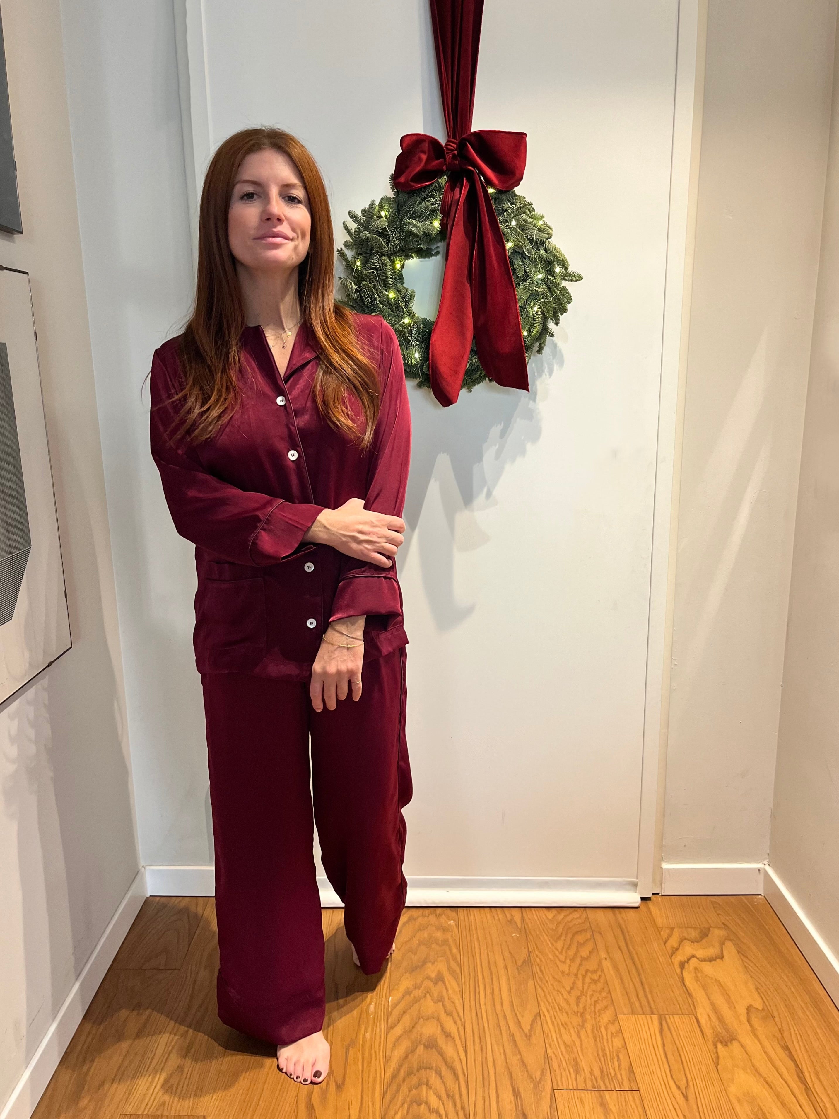 Pigiama donna SATIN BORDEAUX