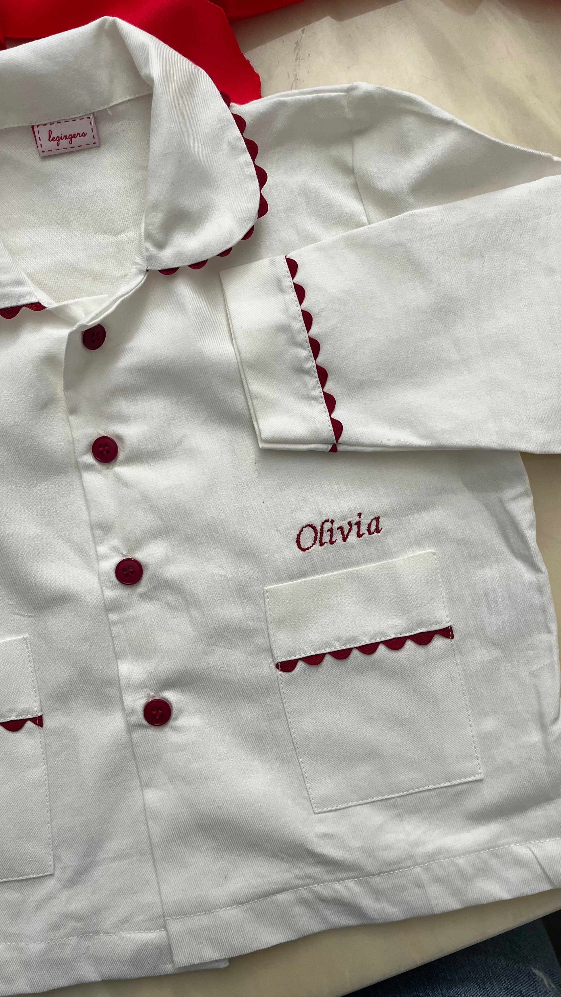 Pigiama: Dalla 2 alla 6 anni BIANCO BORDI BORDEAUX ZIG ZAG