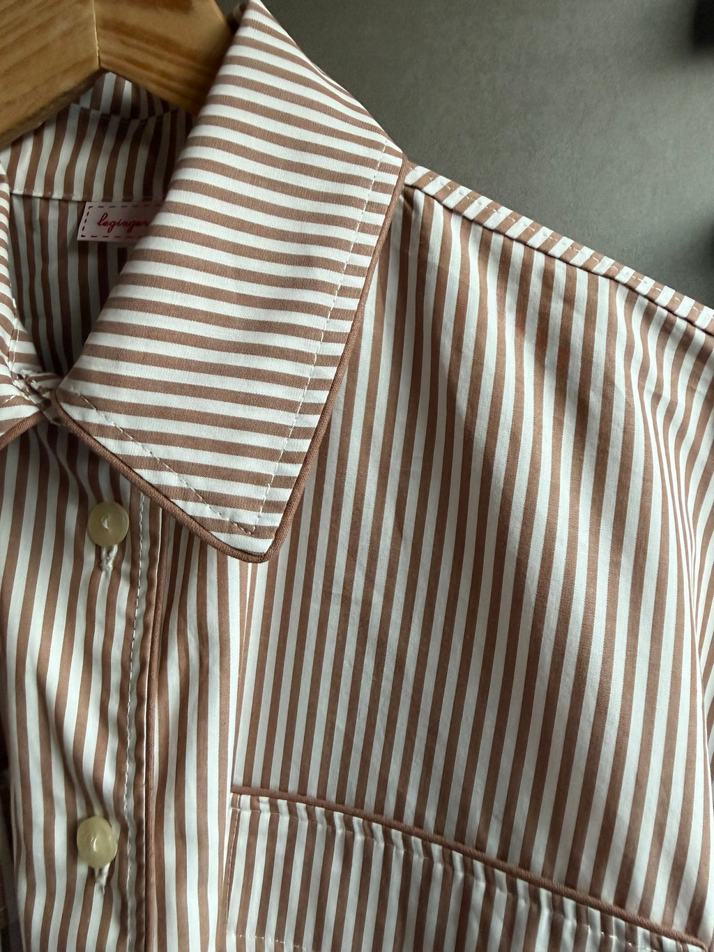 Daily Pajama corto righine marroni