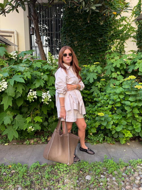 Daily Pajama corto righe beige
