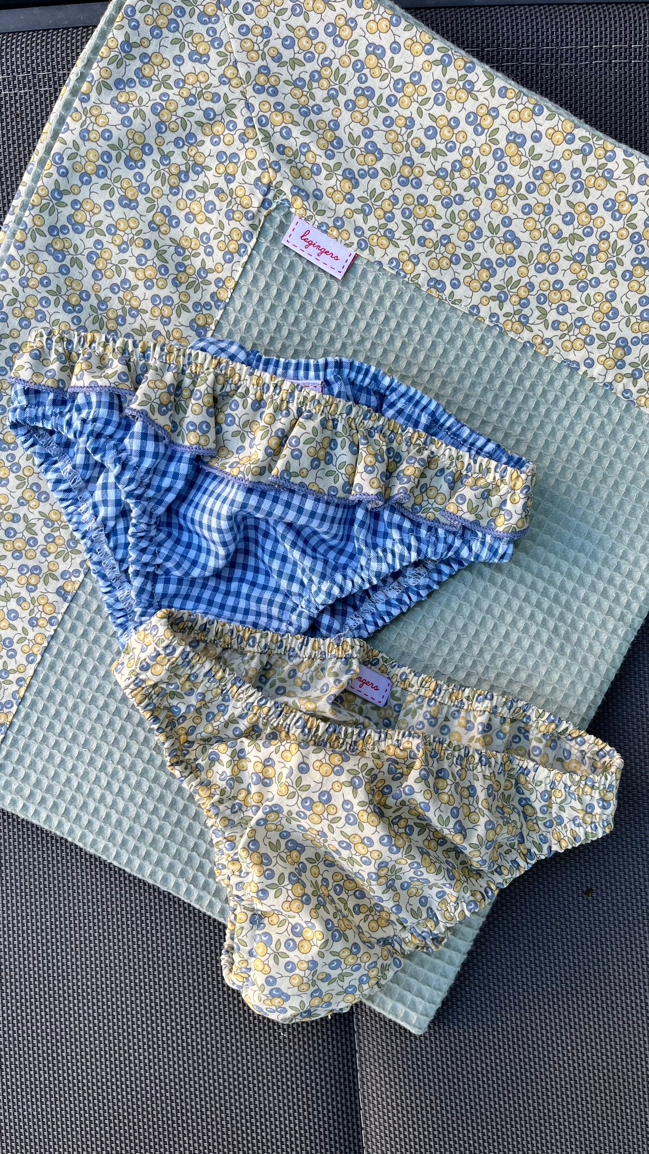 Slip bimba vichy blu e balza frutti