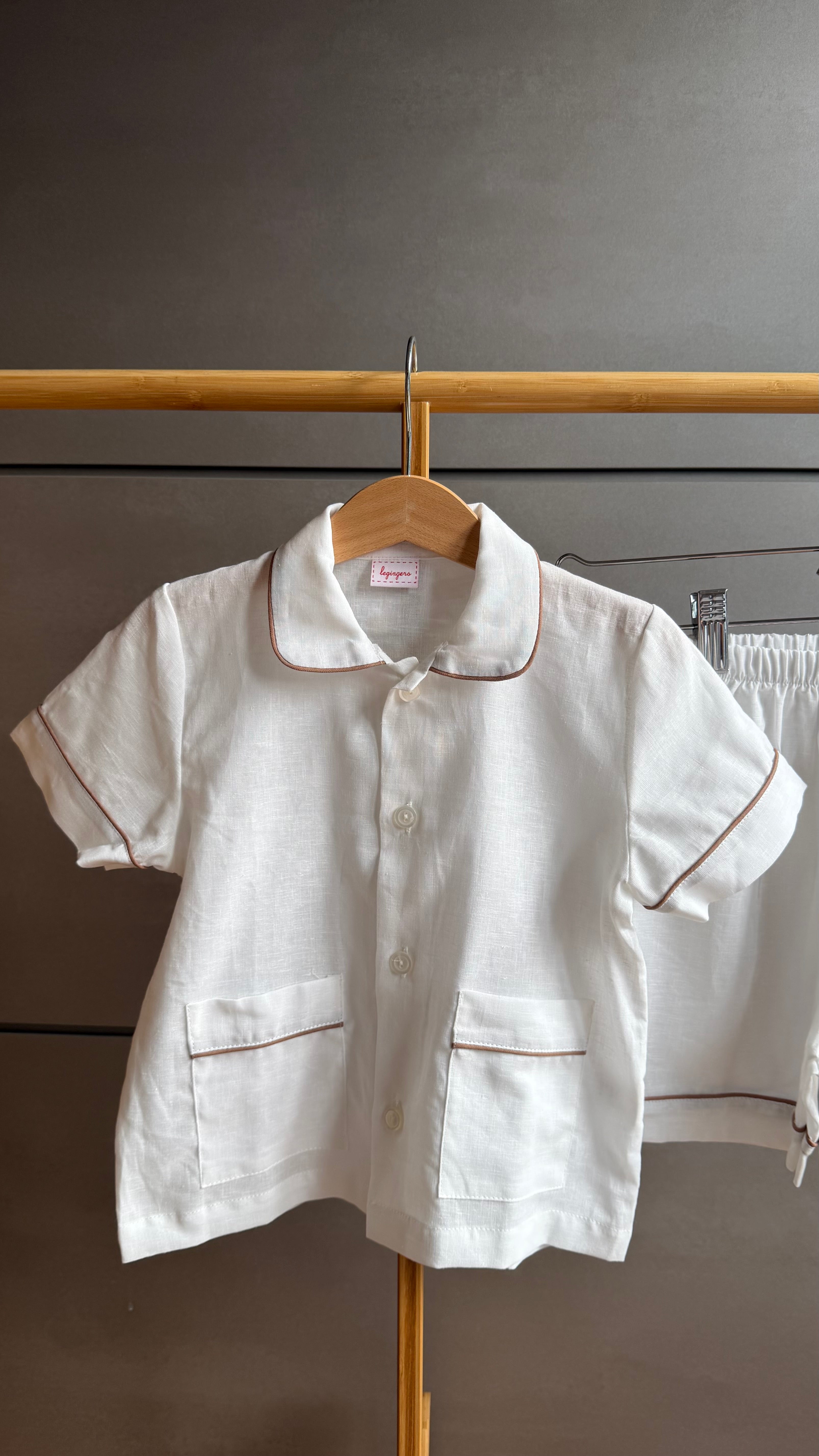 Pigiama Due pezzi: Dalla 2 alla 6 anni LINO BIANCO E BORDI MARRONI