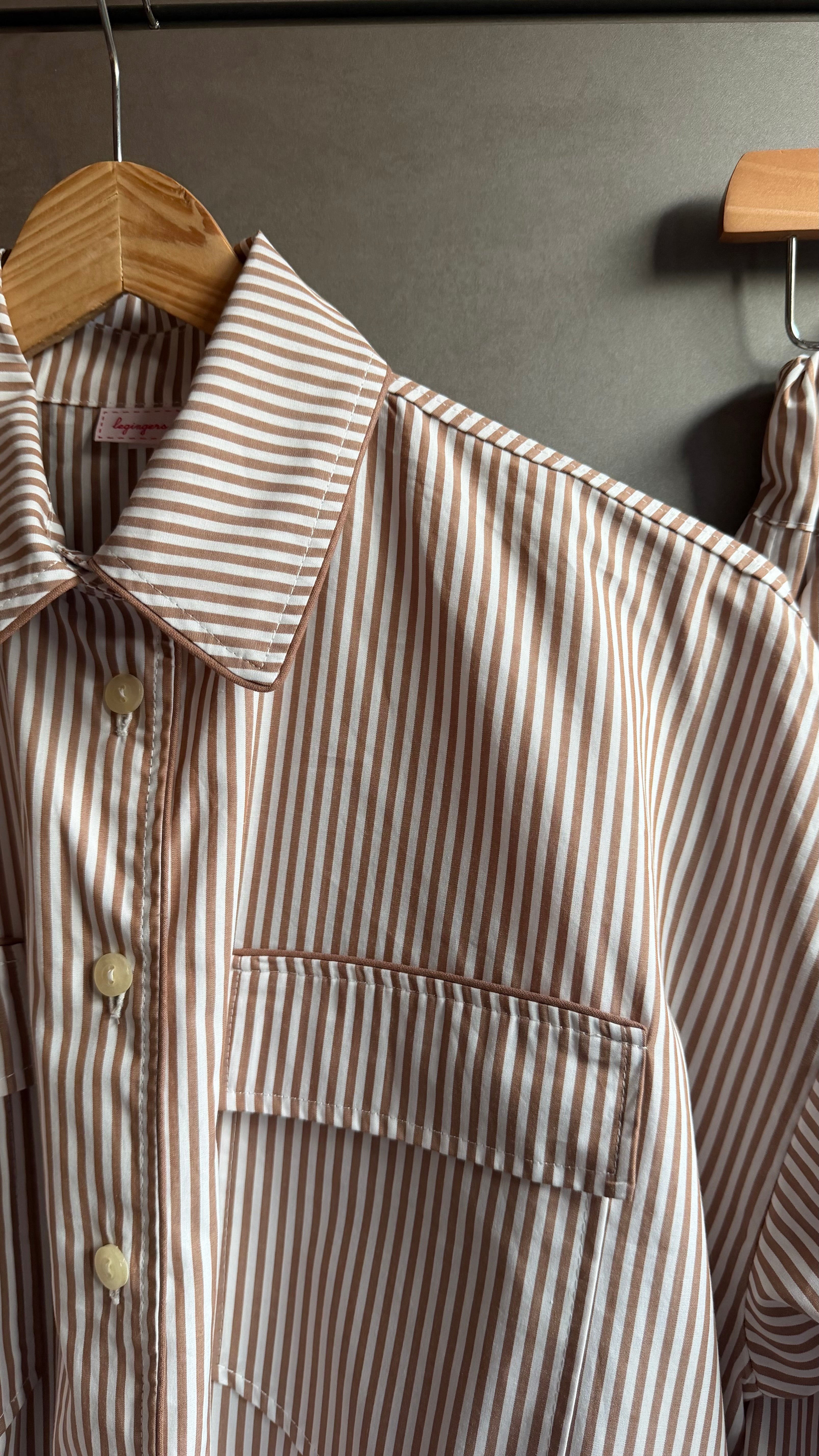 Daily Pajama corto righine marroni