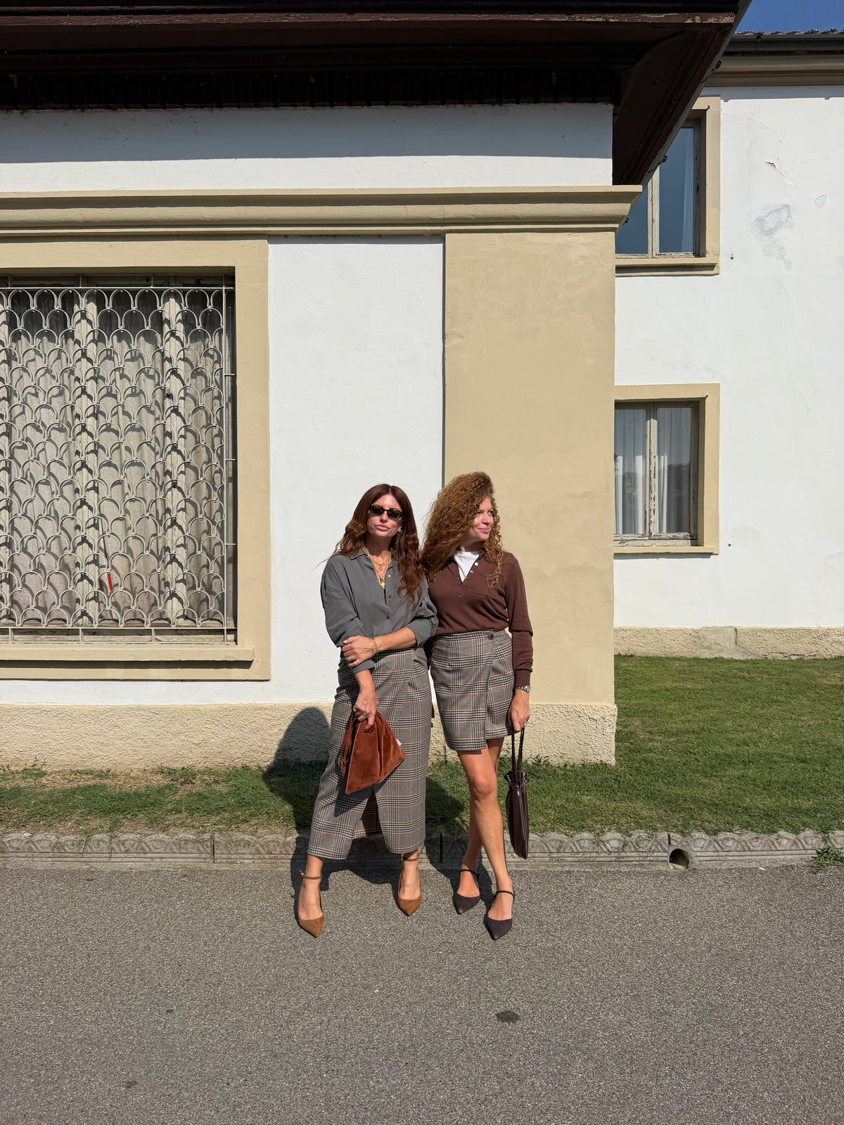 Mini Gonna - Check arancio e marrone