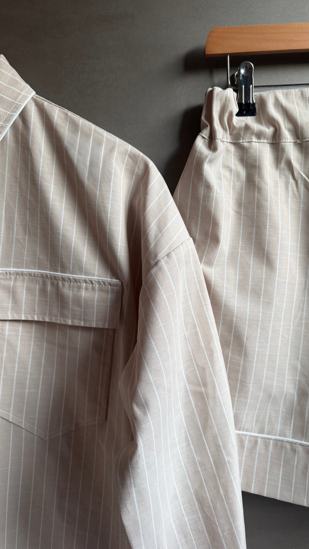 Daily Pajama corto righe beige