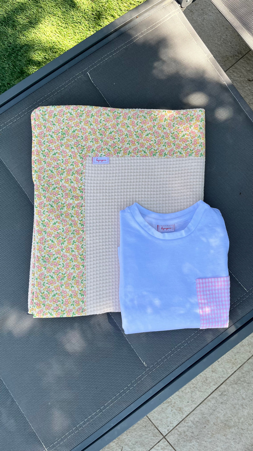 T-shirt tasca vichy rosa