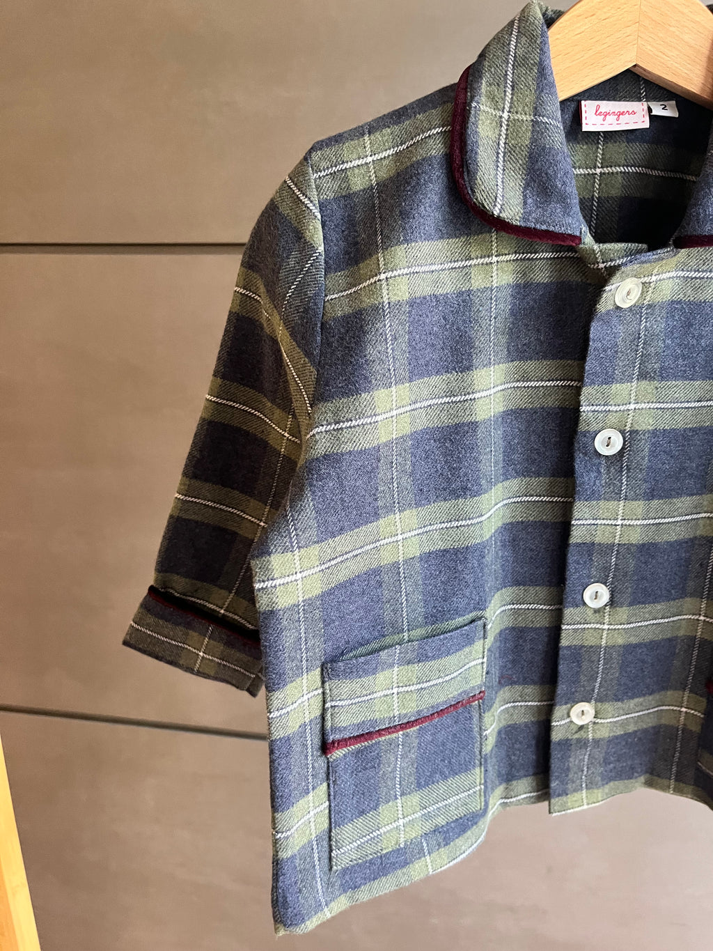 Pigiama dalla 2 alla 6 anni TARTAN VERDE