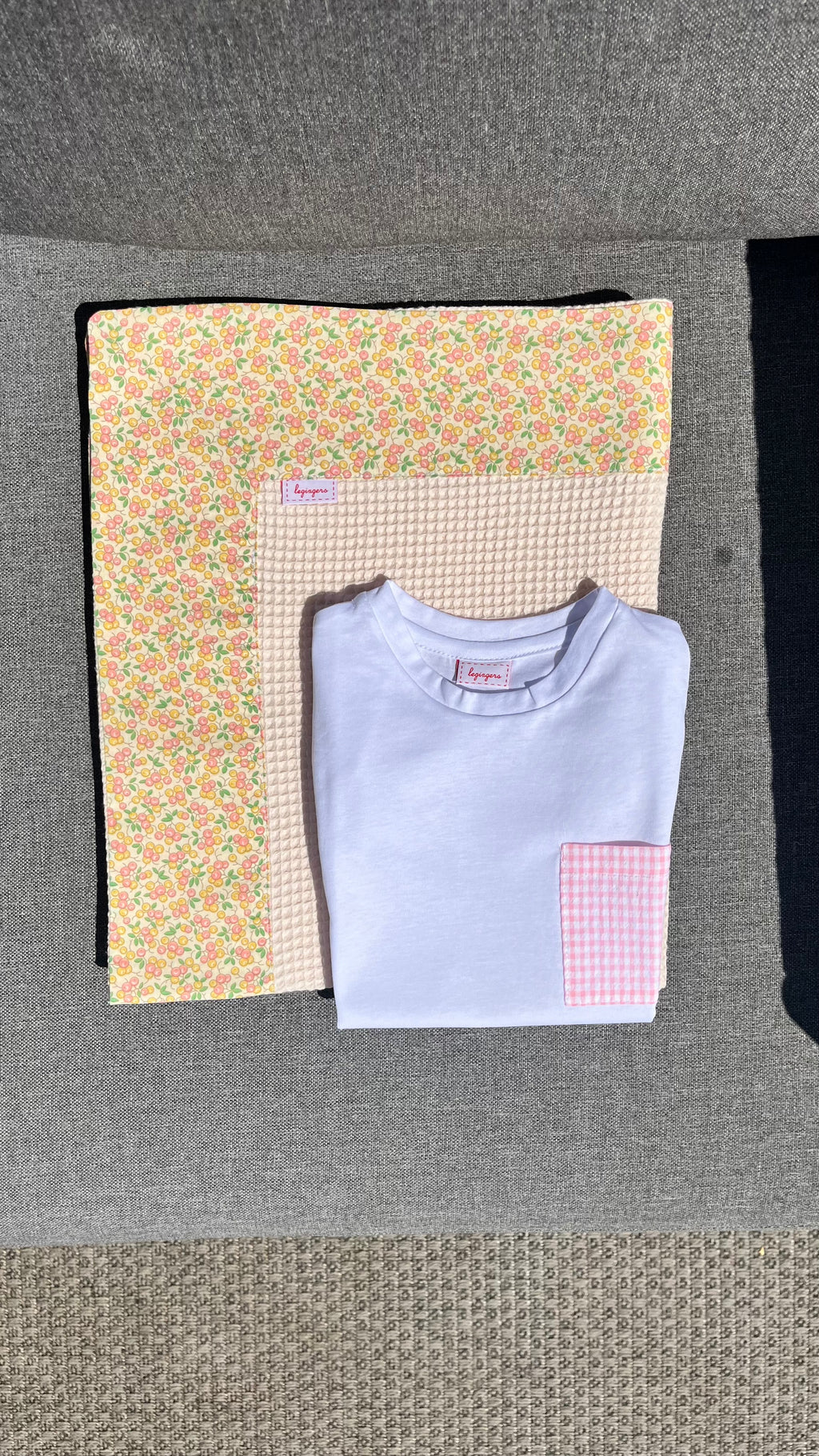 T-shirt tasca vichy rosa