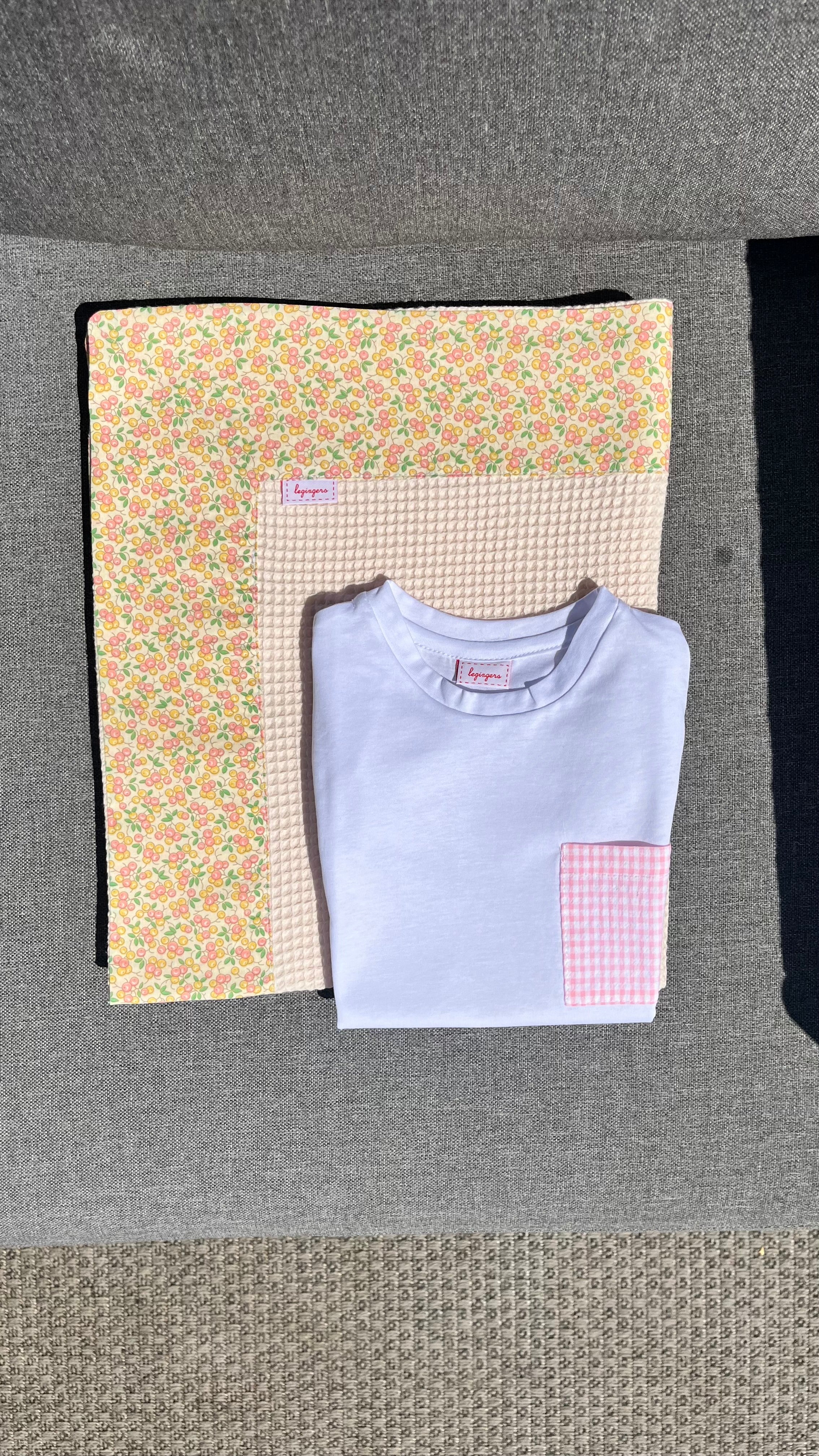 T-shirt tasca vichy rosa