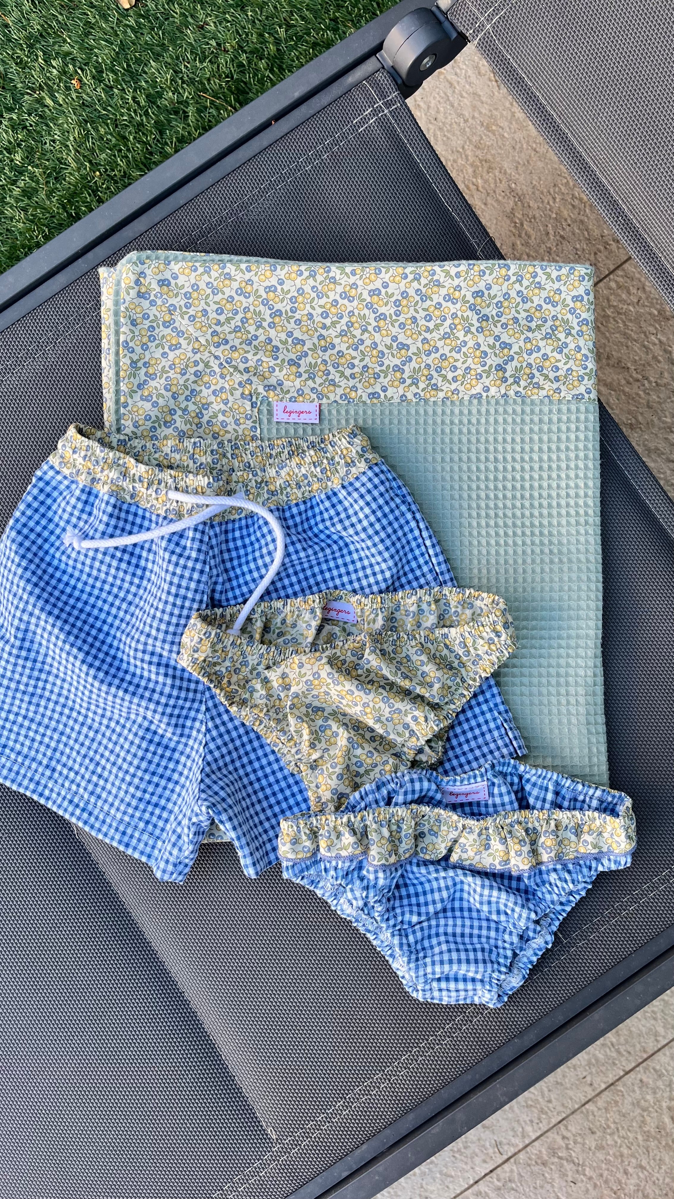 Slip bimba vichy blu e balza frutti