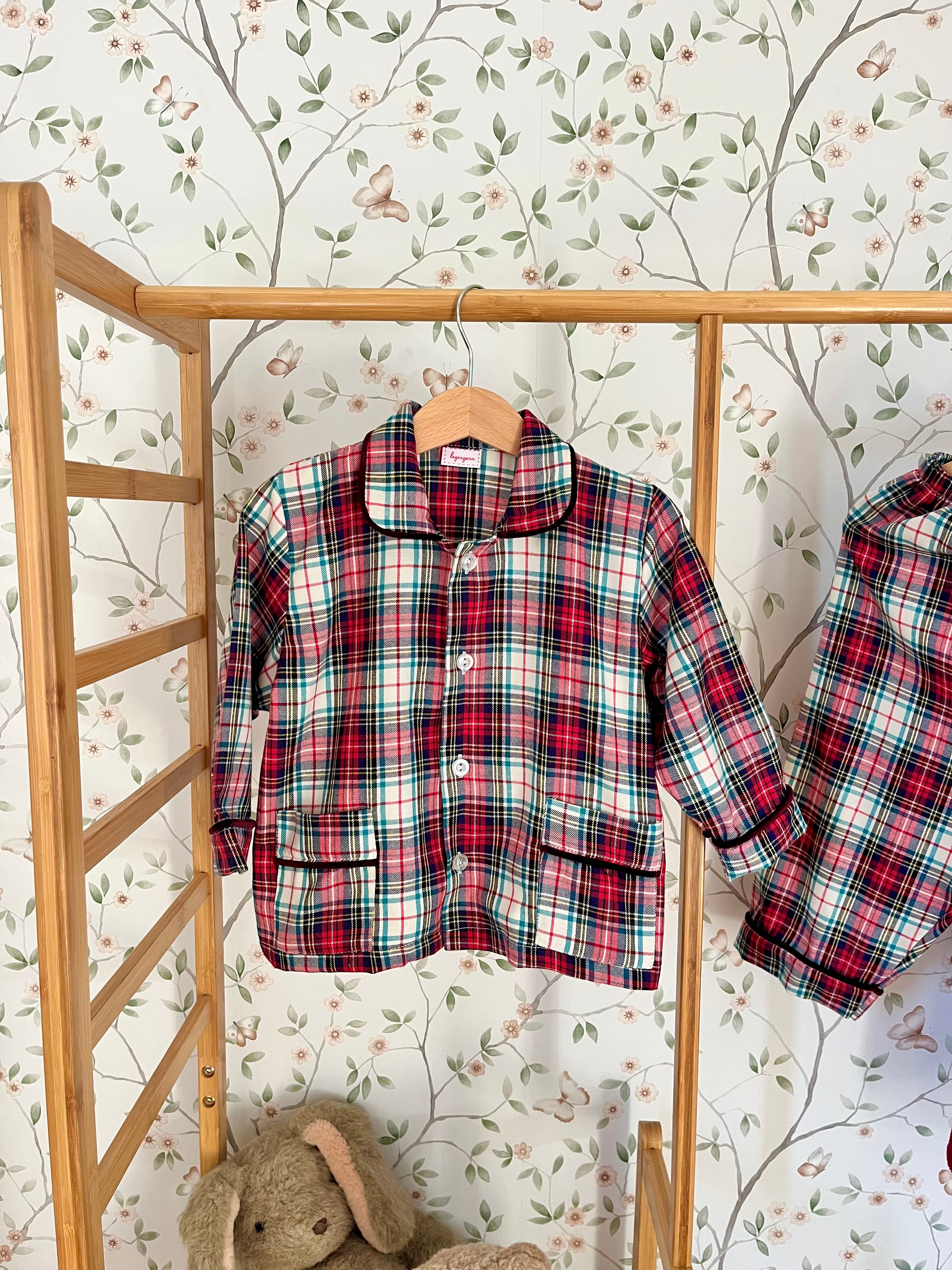 Pigiama: Dalla 2 alla 6 anni TARTAN BORDI VELLUTO