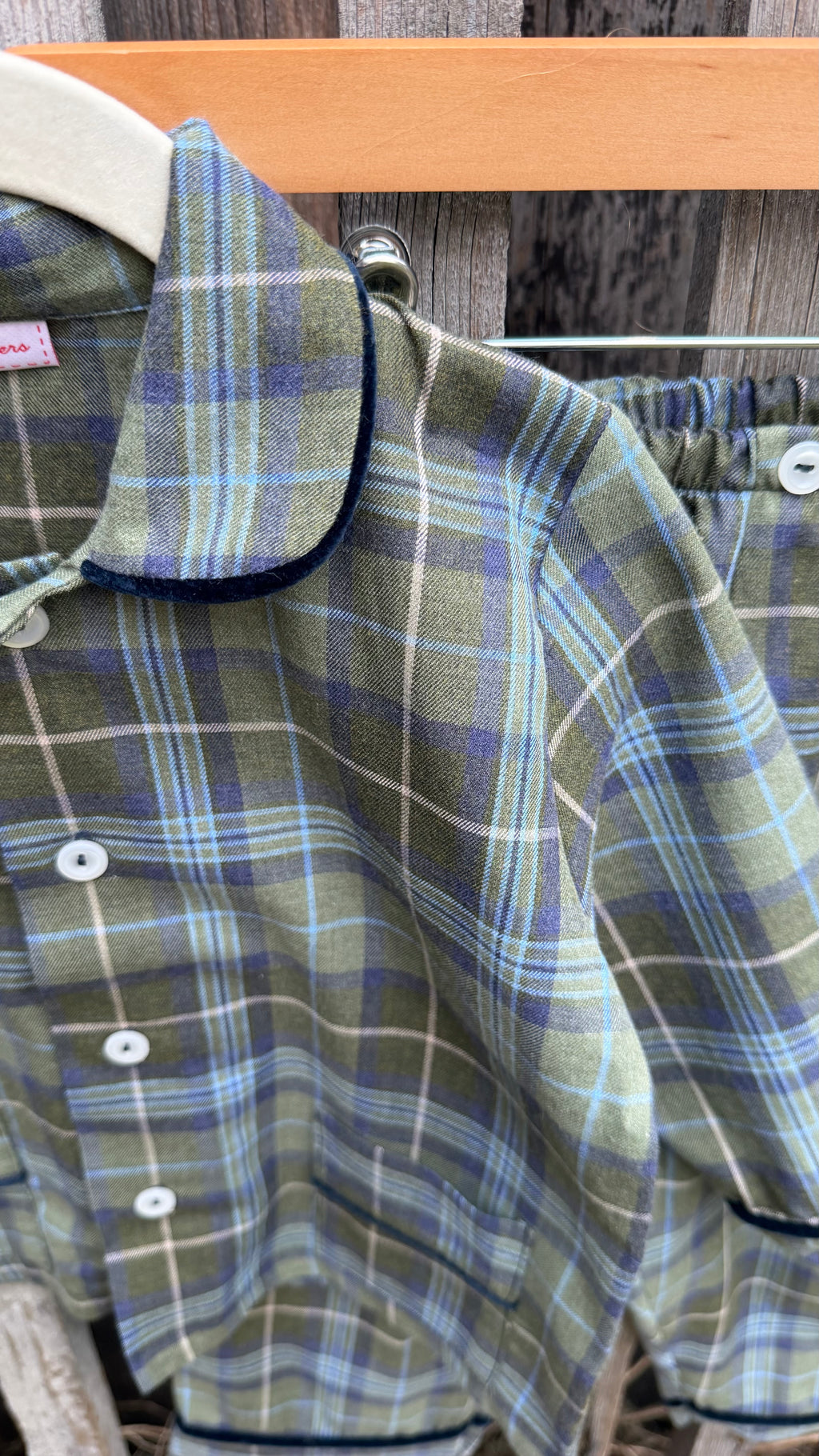 Pigiama dalla 2 alla 6 anni TARTAN VERDE