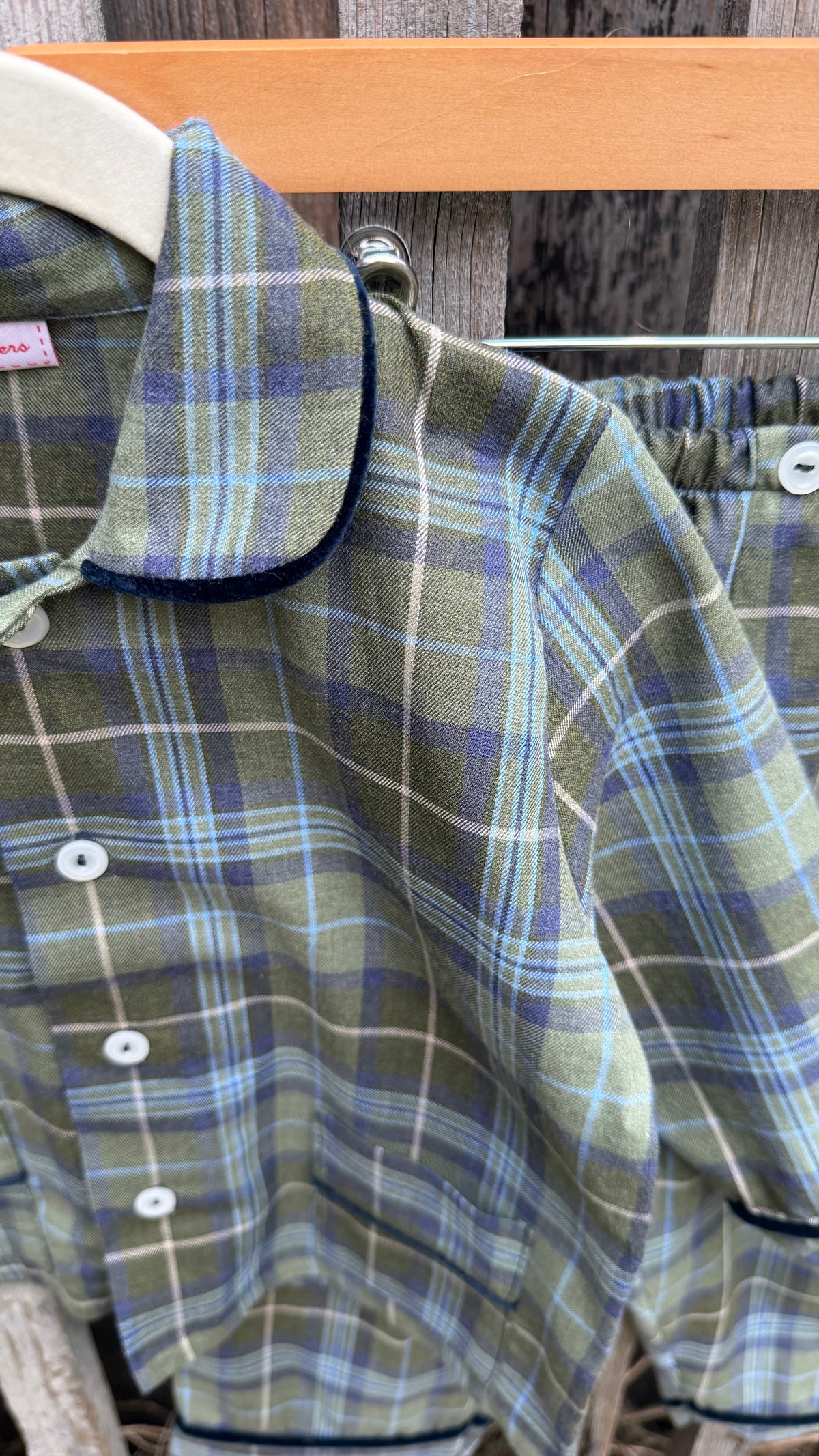 Pigiama dalla 2 alla 6 anni TARTAN VERDE