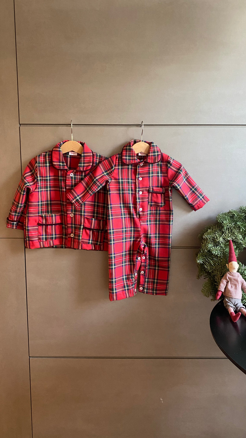 Pigiama dalla 2 alla 6 anni TARTAN ROSSO