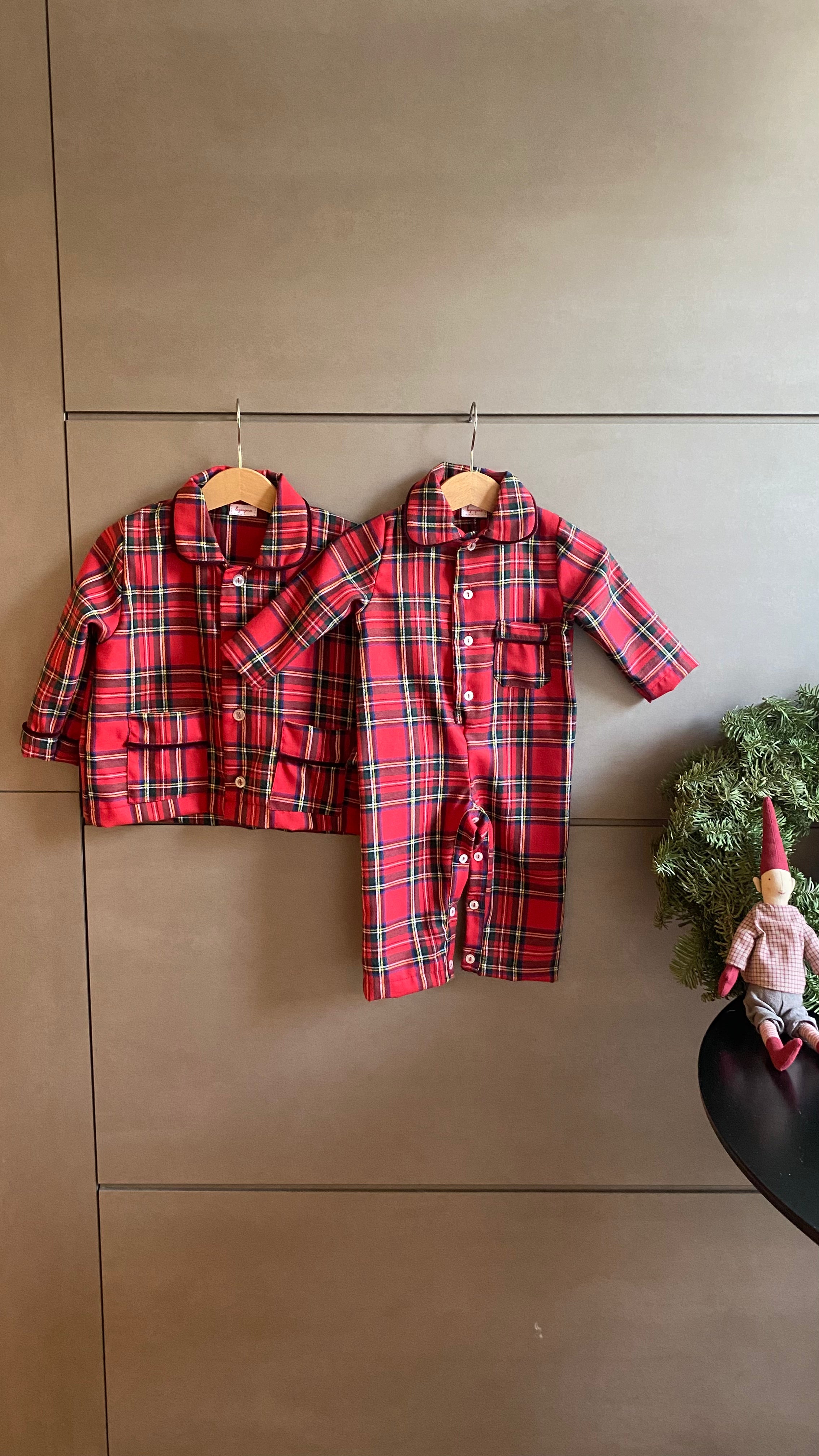 Pigiama dalla 2 alla 6 anni TARTAN ROSSO