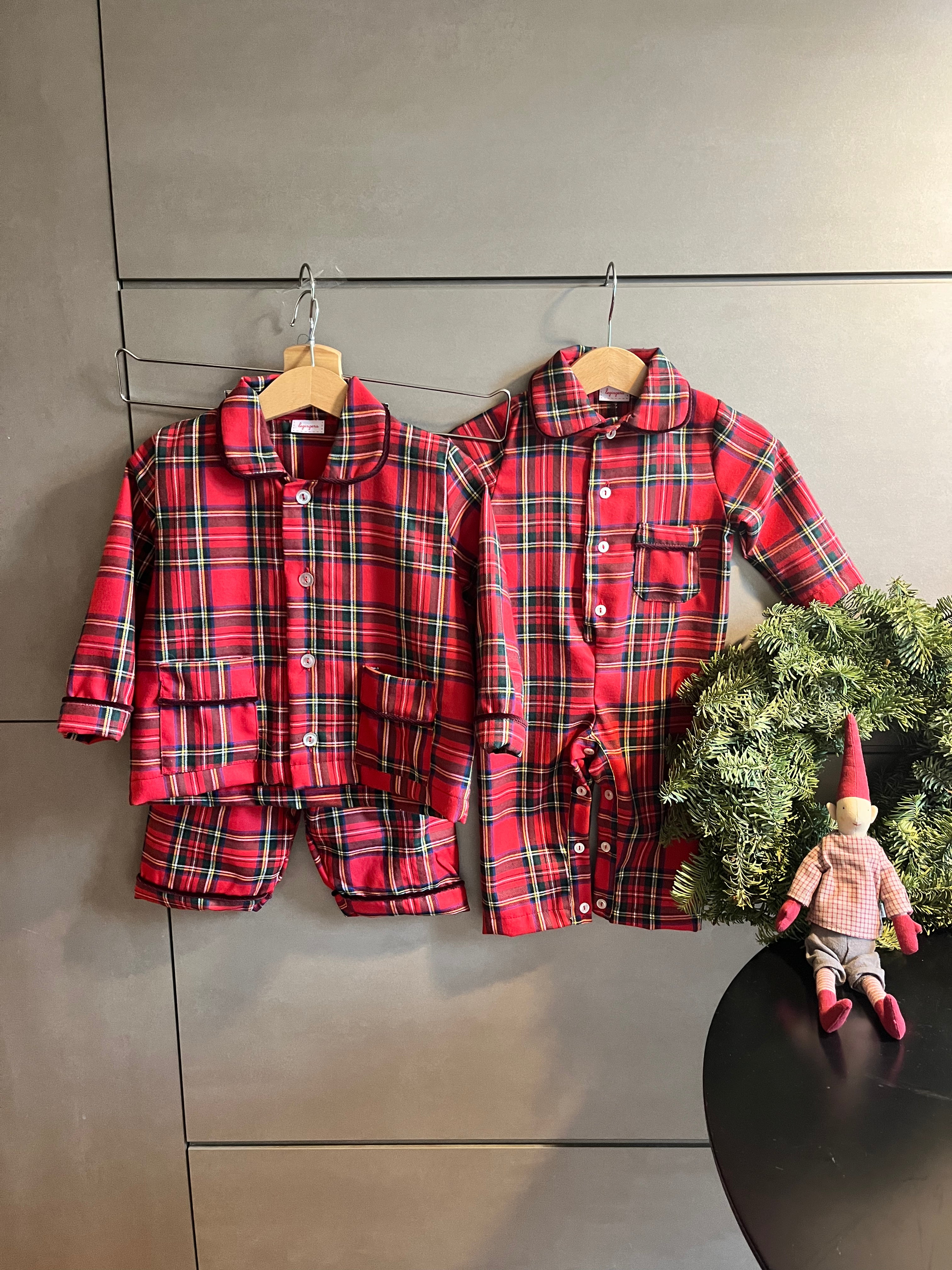 Pigiama dalla 2 alla 6 anni TARTAN ROSSO