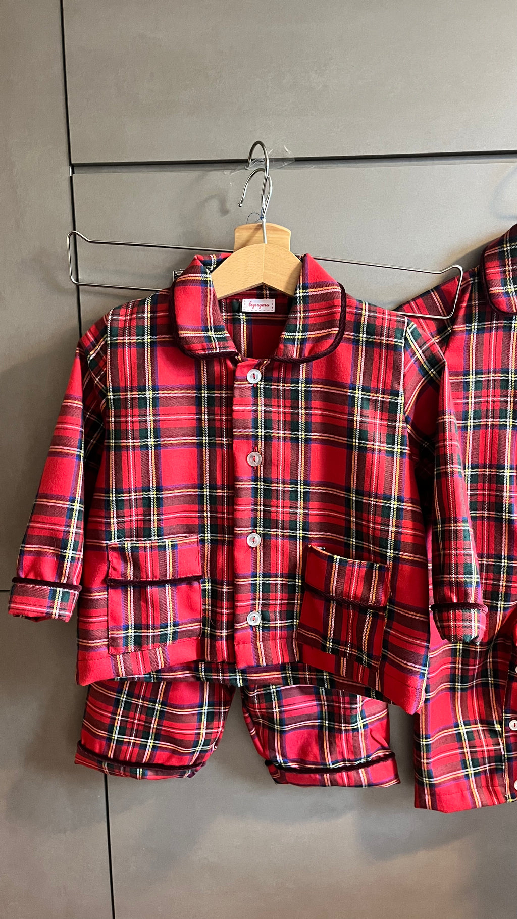 Pigiama dalla 2 alla 6 anni TARTAN ROSSO