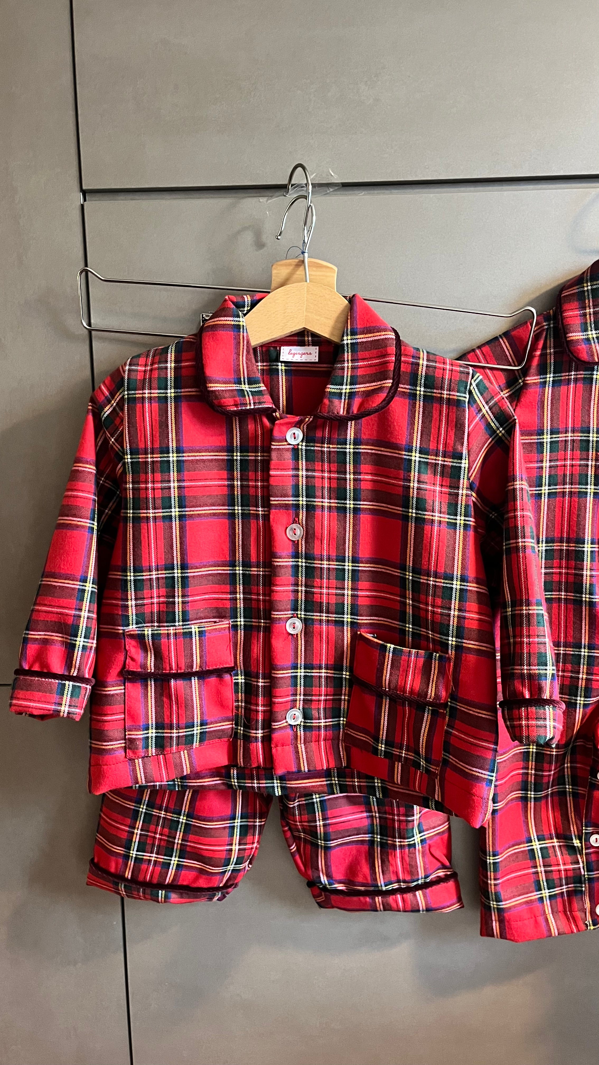 Pigiama dalla 2 alla 6 anni TARTAN ROSSO