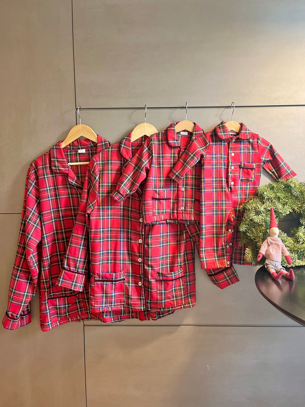 Pigiama dalla 2 alla 6 anni TARTAN ROSSO