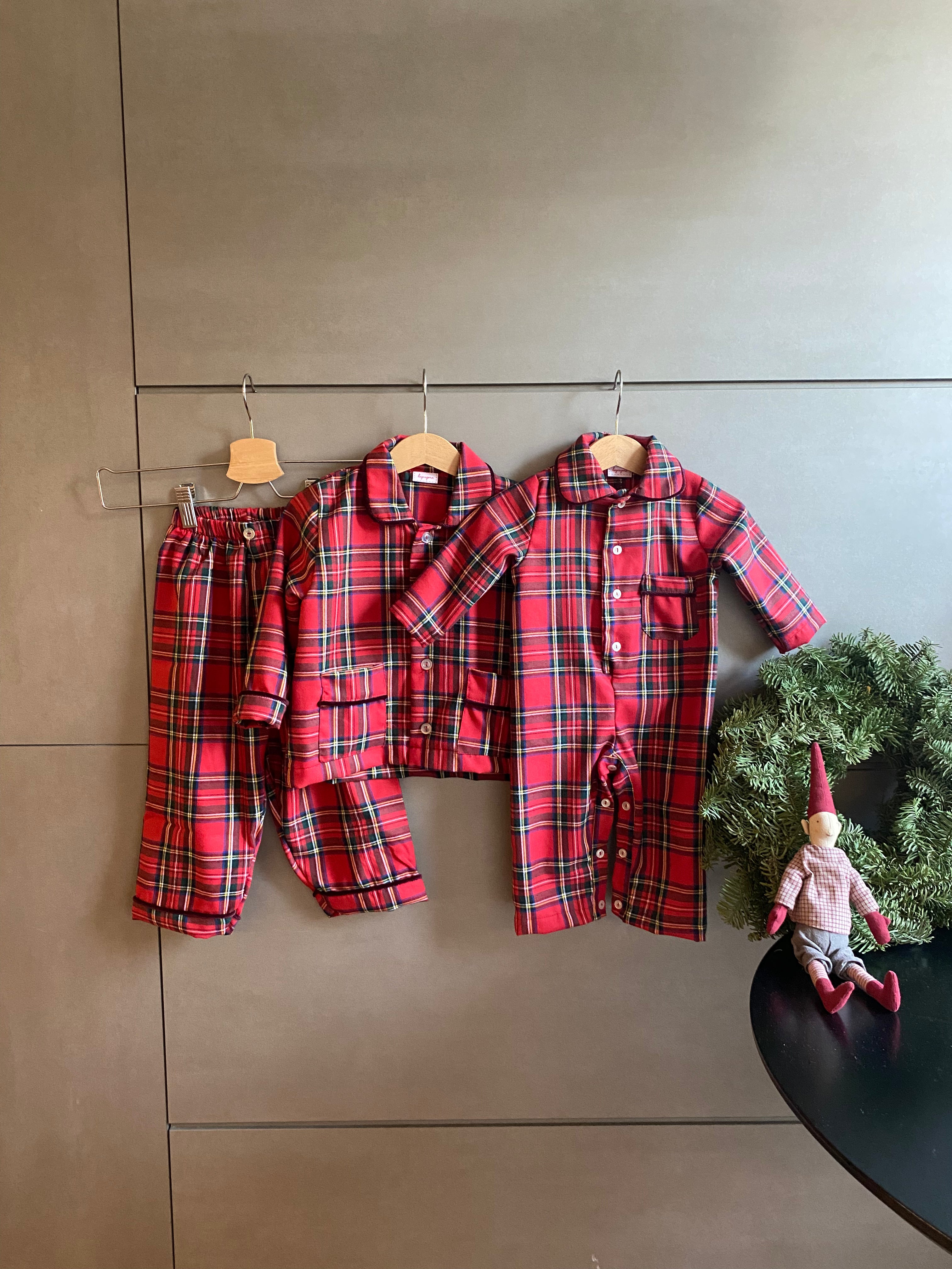 Pigiama dalla 2 alla 6 anni TARTAN ROSSO