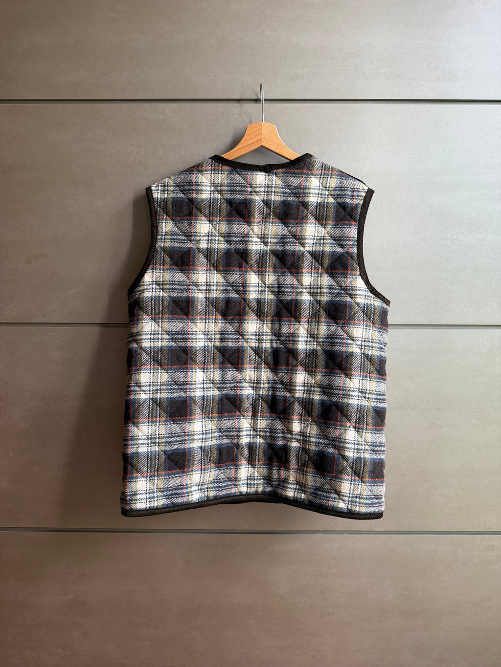 Gilet Trapuntato Double - Check e verde