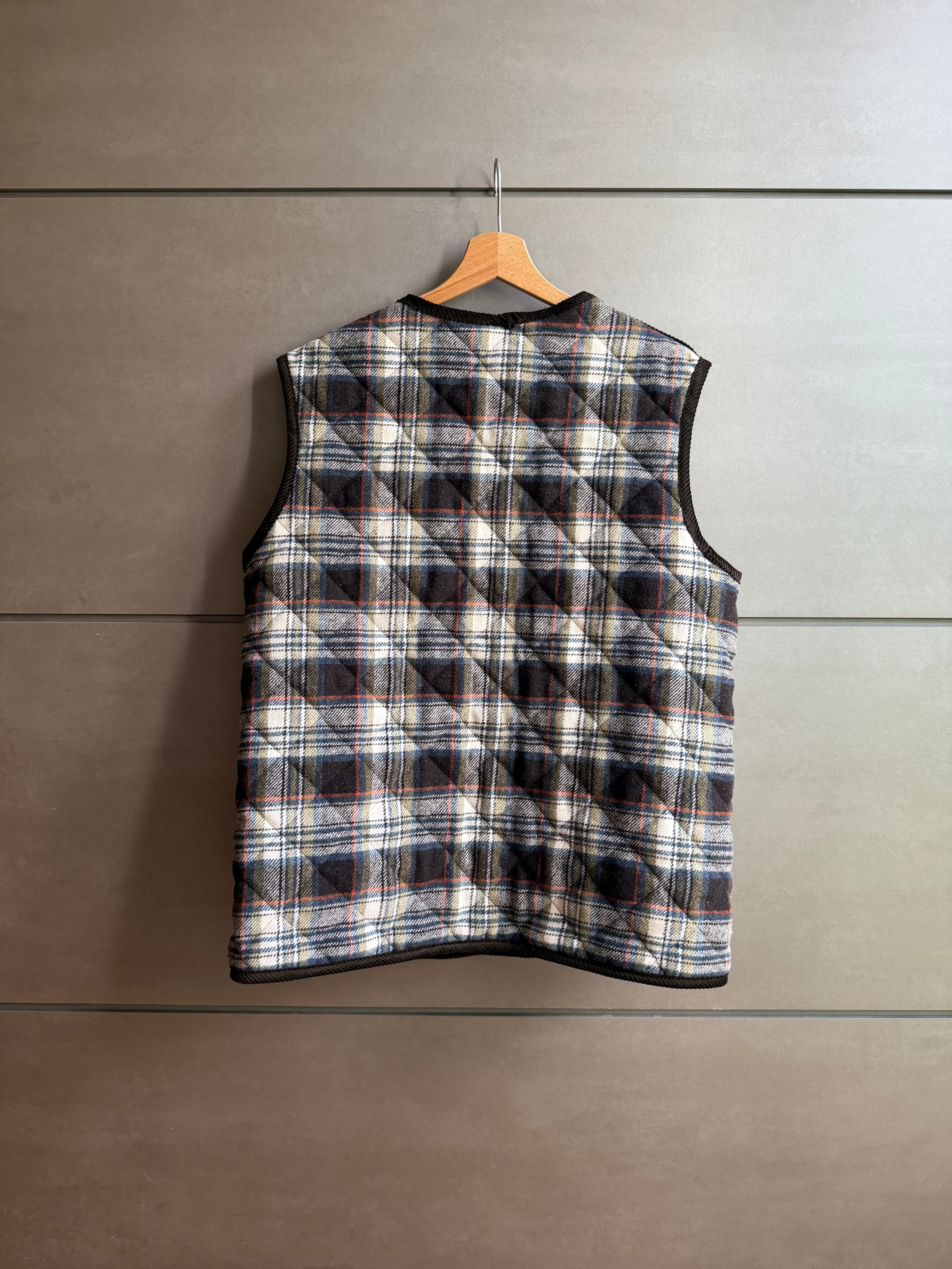 Gilet Trapuntato Double - Check e verde