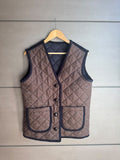 Gilet Trapuntato Double - Blu e Marrone