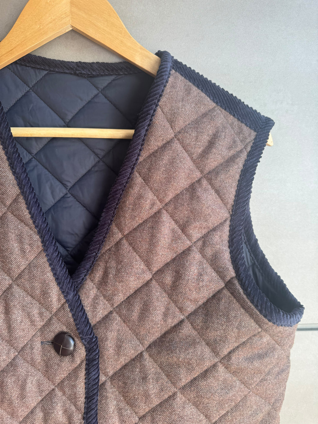 Gilet Trapuntato Double - Blu e Marrone