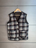 Gilet Trapuntato Double - Check e verde